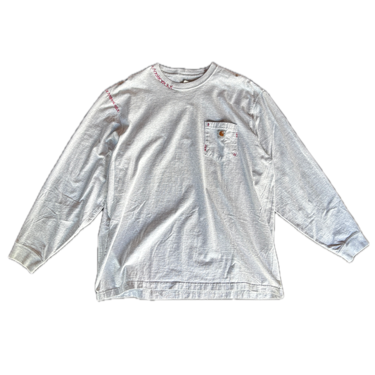 RED STITCHES RE-WORK TEE
