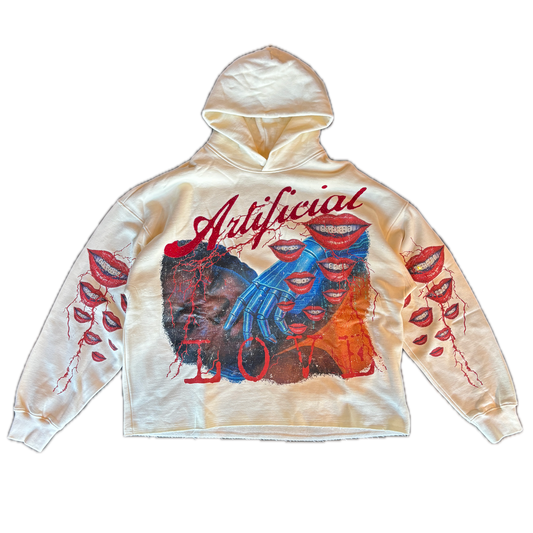 RUKOSTUDIO CREAM "ARTIFICIAL" HOODIE