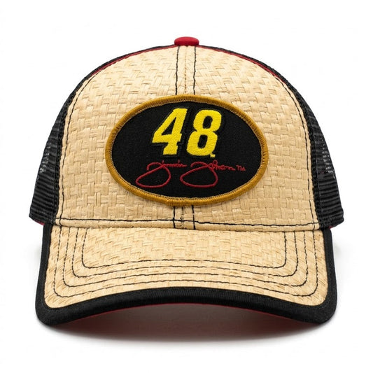 CREAM WEAVE NASCAR HAT